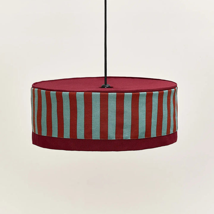 Nododinoz Paul 2 Lampshade in Red Teal Green Stripes 50cm