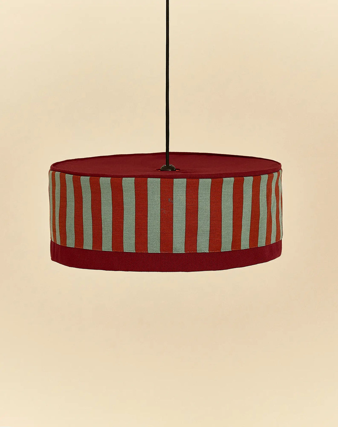 Nododinoz Paul 2 Lampshade in Red Teal Green Stripes 50cm