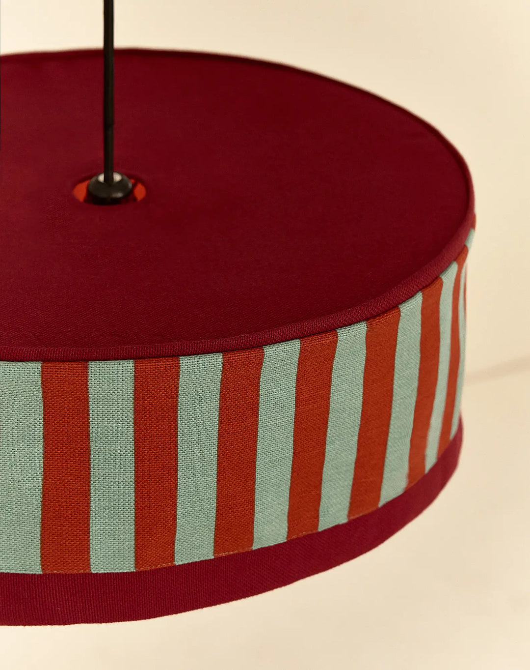 Nododinoz Paul 2 Lampshade in Red Teal Green Stripes 50cm