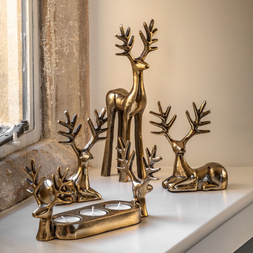 Stag Gold Trio Tealight Holder