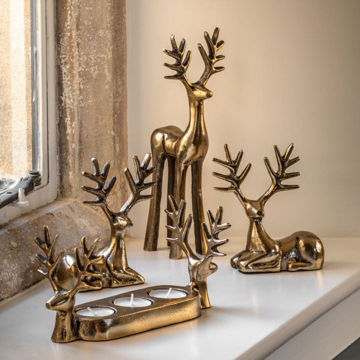 Stag Gold Trio Tealight Holder