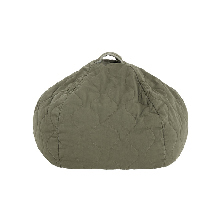 Quilted Round Beanbag in Vetiver by Nobodinoz