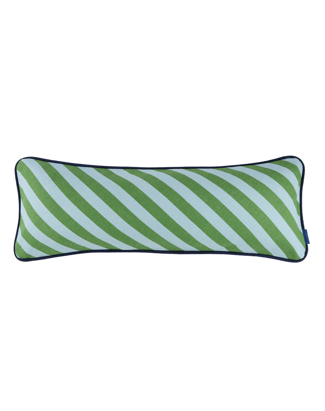 Nobodinoz Ray Rectangular Cushion in Green Blue Stripes