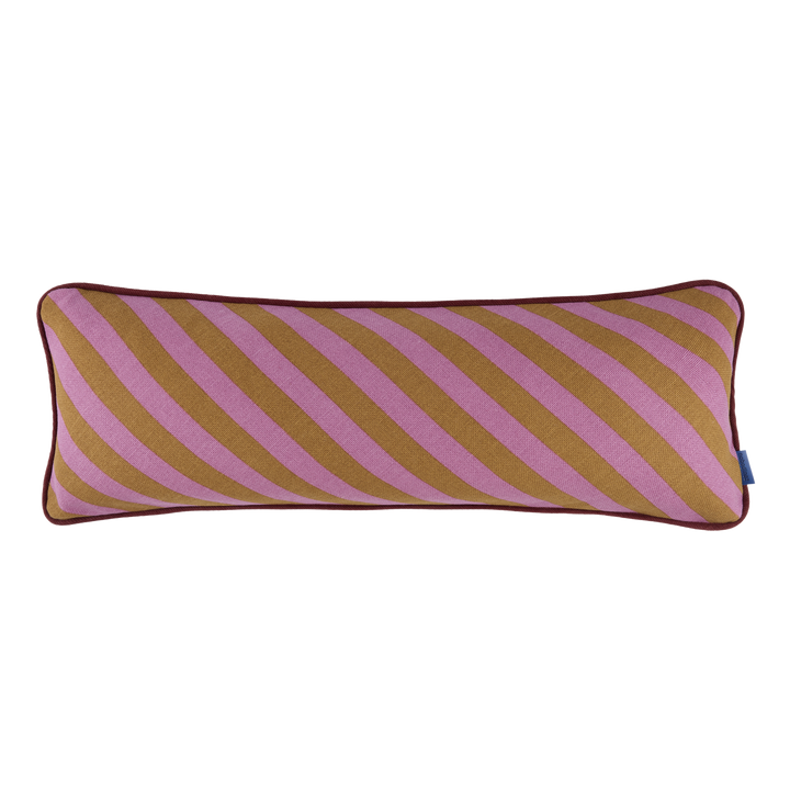 Nobodinoz Ray Rectangular Cushion in Pink Curry Stripes