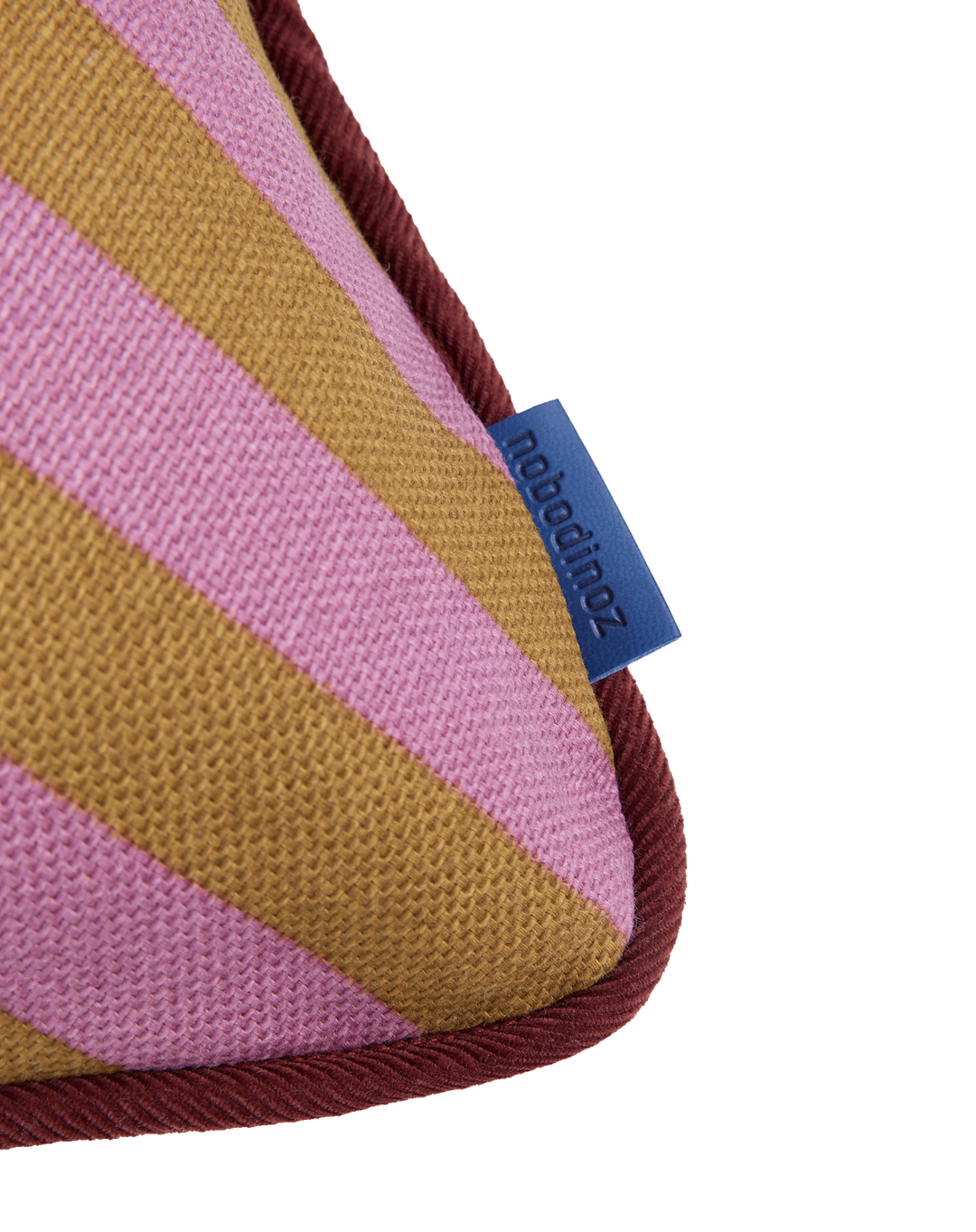 Nobodinoz Ray Rectangular Cushion in Pink Curry Stripes