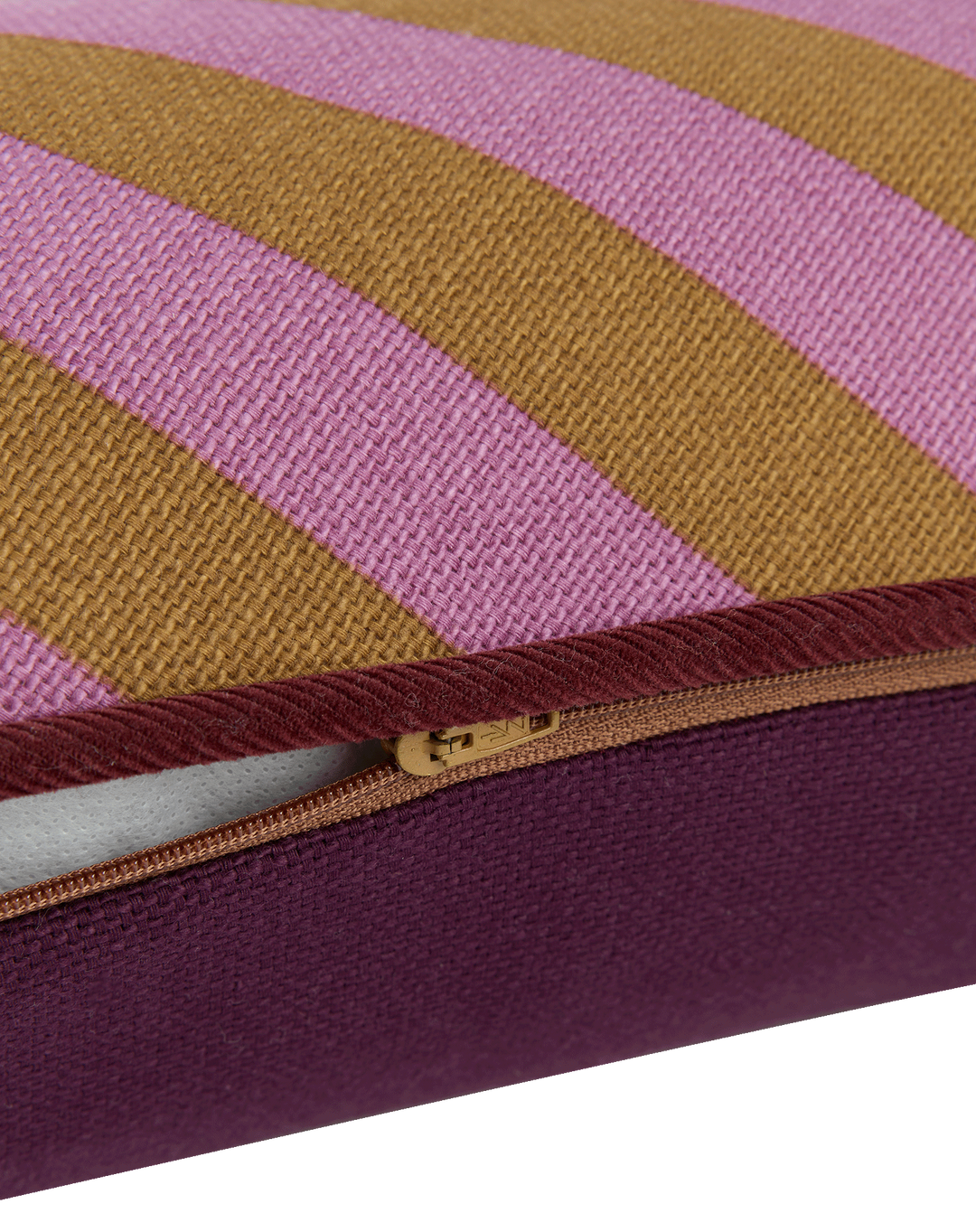 Nobodinoz Ray Rectangular Cushion in Pink Curry Stripes