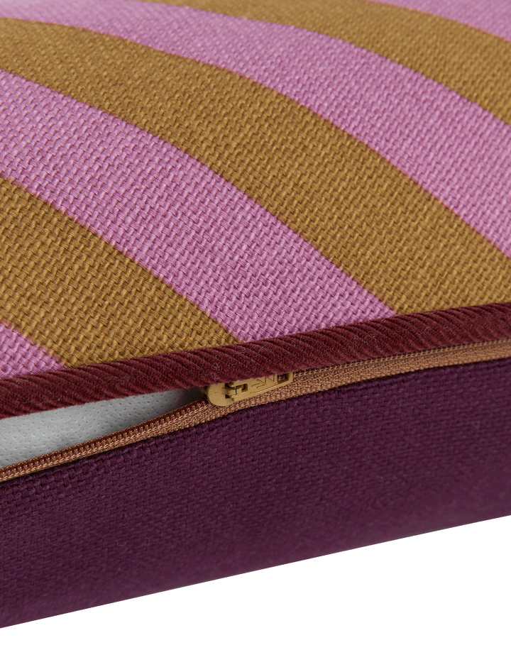 Nobodinoz Ray Rectangular Cushion in Pink Curry Stripes