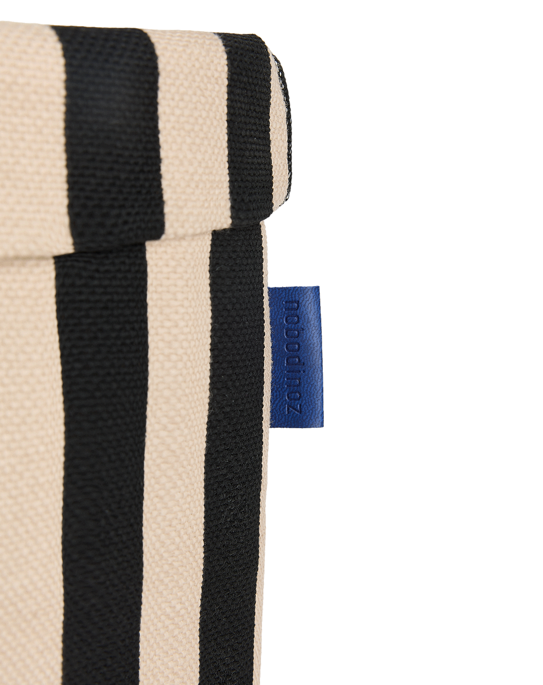 Nobodinoz Round Storage Basket in Black Sand Stripes