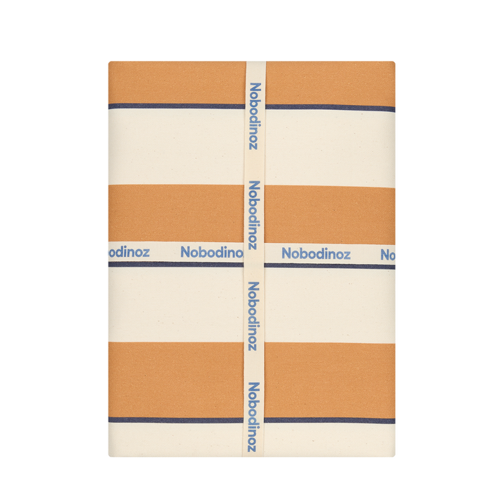 Nododinoz Sarga Tablecloth in Orange Cabana Stripes
