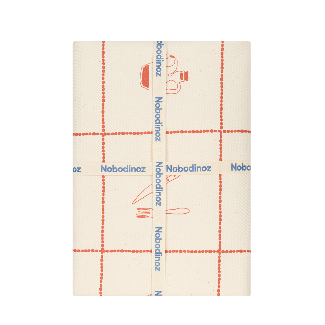 Nododinoz Sarga Tablecloth in Tiles Red Lunch