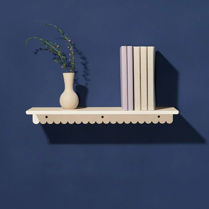 Nobodinoz Lacquered Steel Wall Shelf Large in Ivory