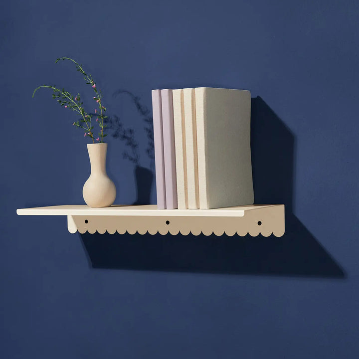 Nobodinoz Lacquered Steel Wall Shelf Large in Ivory