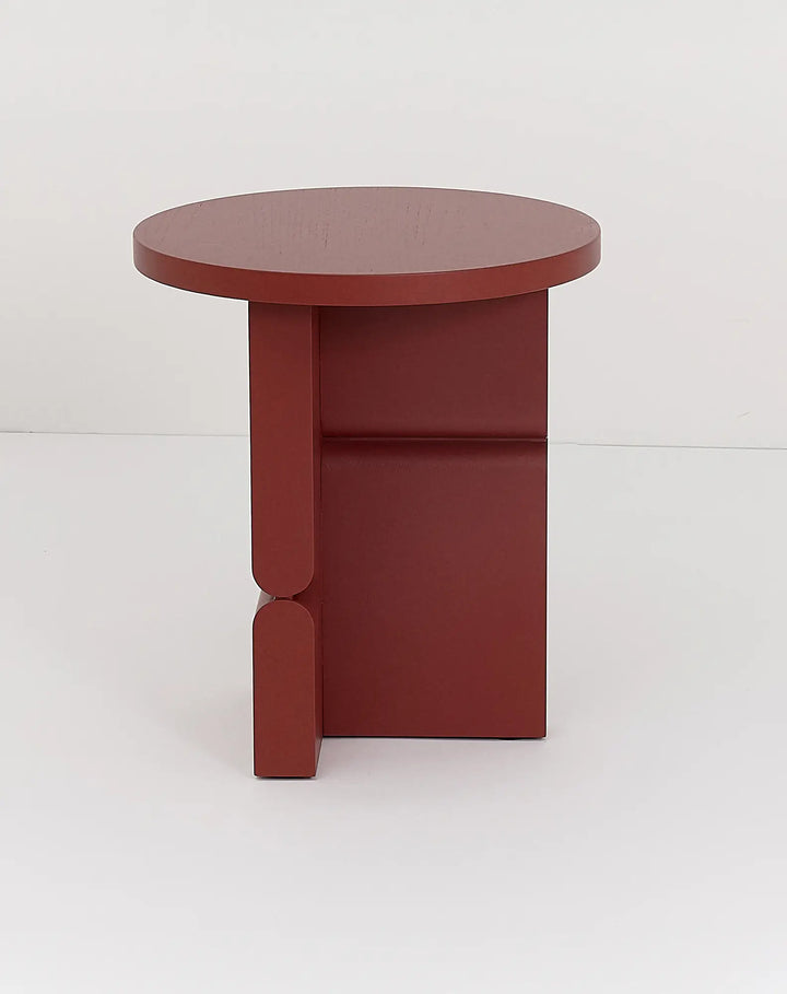 Nobodinoz Coloured Wood Stool Side Table in Burnt Red - PRE ORDER