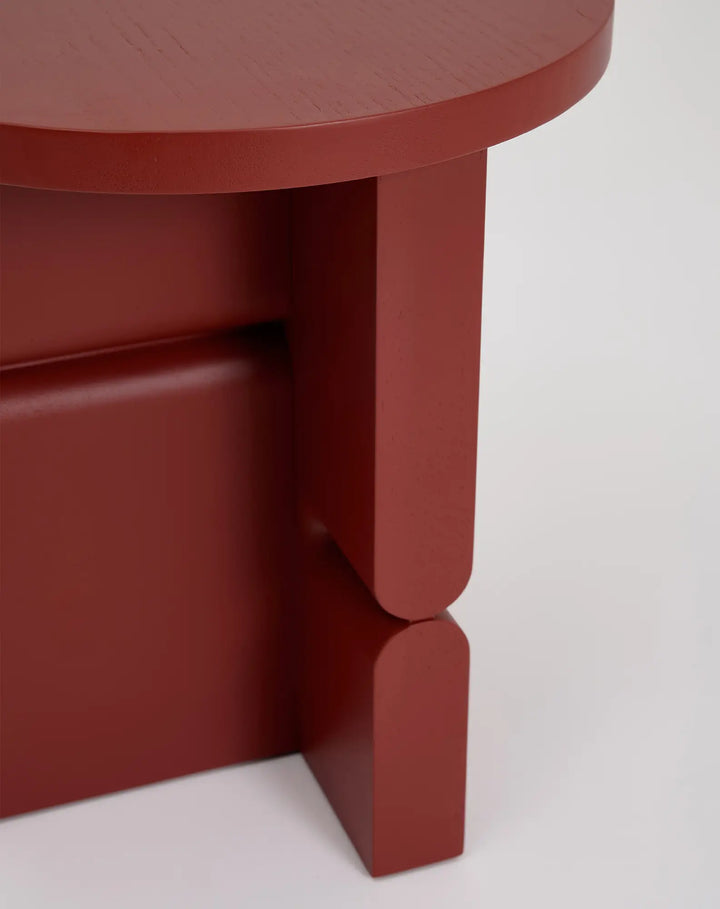 Nobodinoz Coloured Wood Stool Side Table in Burnt Red - PRE ORDER