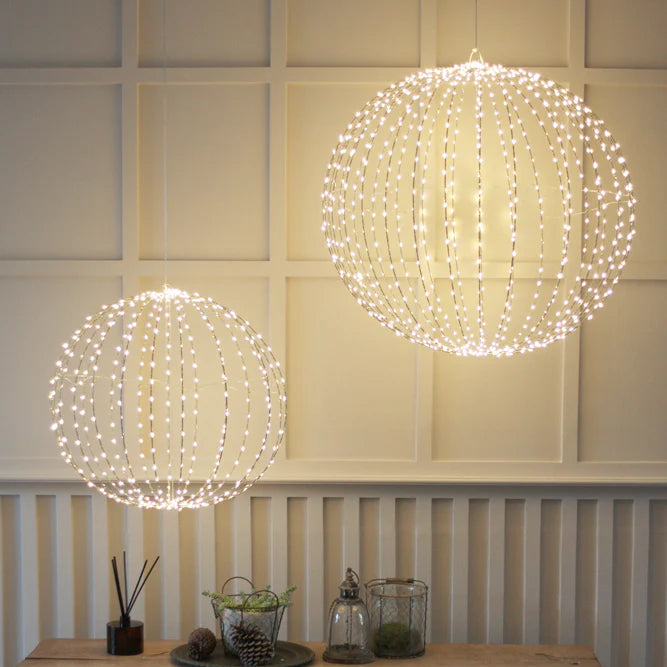 Sphere LED Light in Silver 40cm