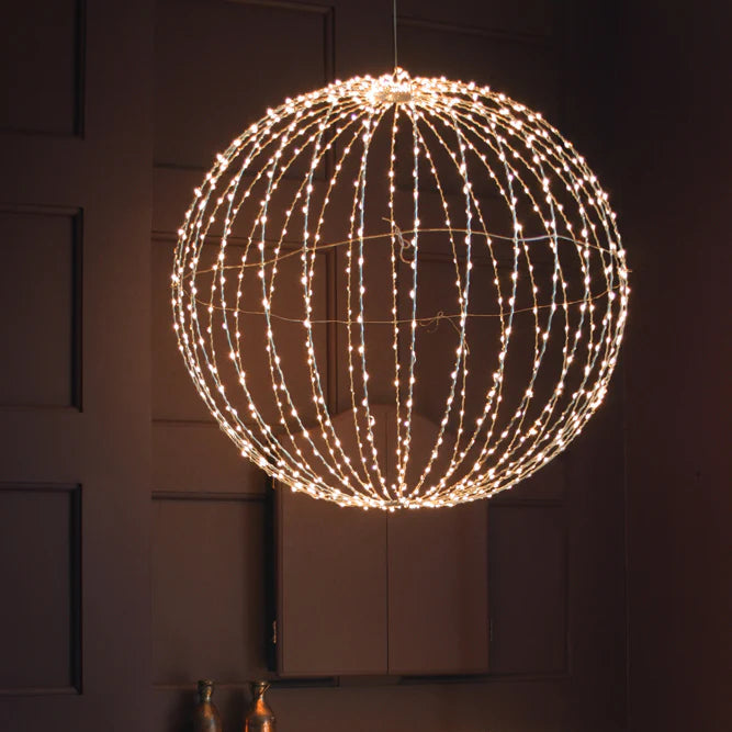 Sphere LED Light in Silver 40cm