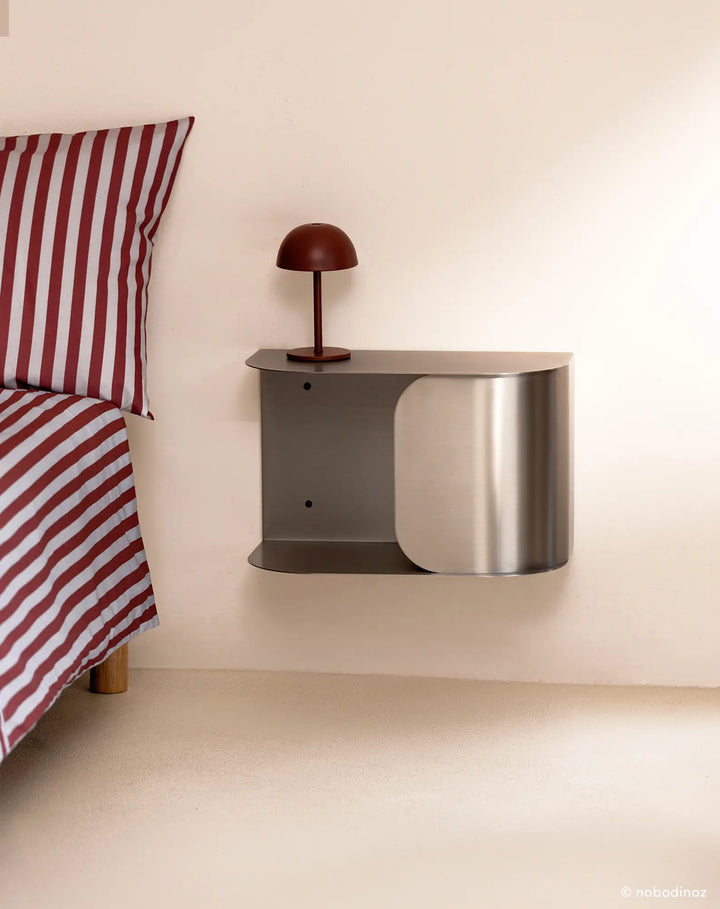 Nobodinoz Stainless Steel Wall Bedside Table - PRE ORDER
