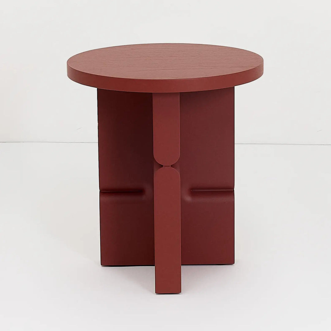 Nobodinoz Coloured Wood Stool Side Table in Burnt Red - PRE ORDER