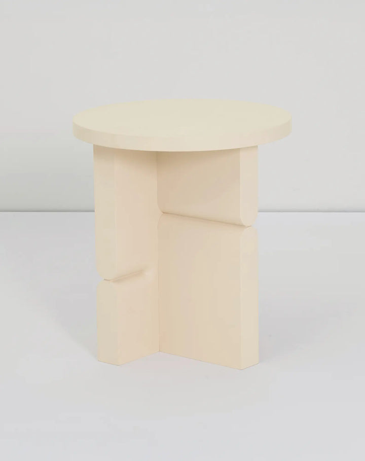 Nobodinoz Coloured Wood Stool Side Table in Ivory- PRE ORDER