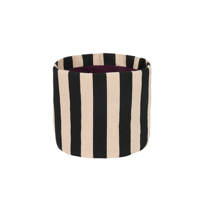 Nobodinoz Mini Storage Basket in Black Sand Stripes