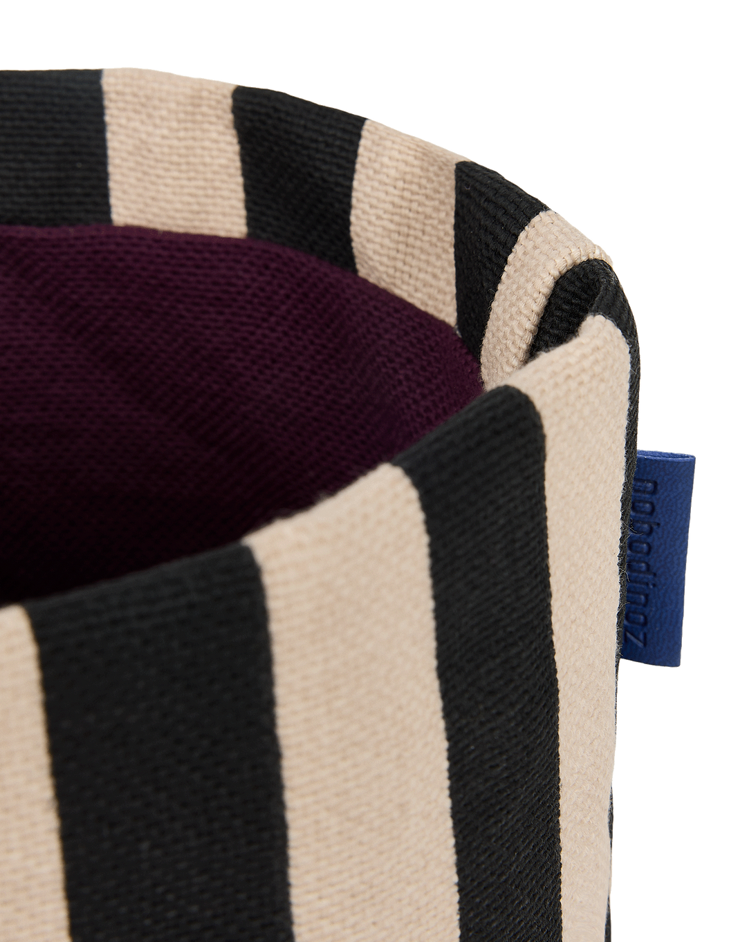 Nobodinoz Mini Storage Basket in Black Sand Stripes