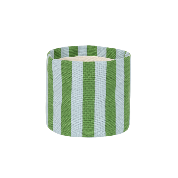 Nobodinoz Mini Storage Basket in Green Blue Stripes