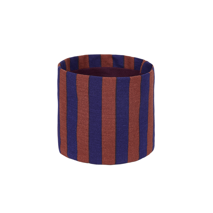 Nobodinoz Mini Storage Basket in Maroon Ink Stripes