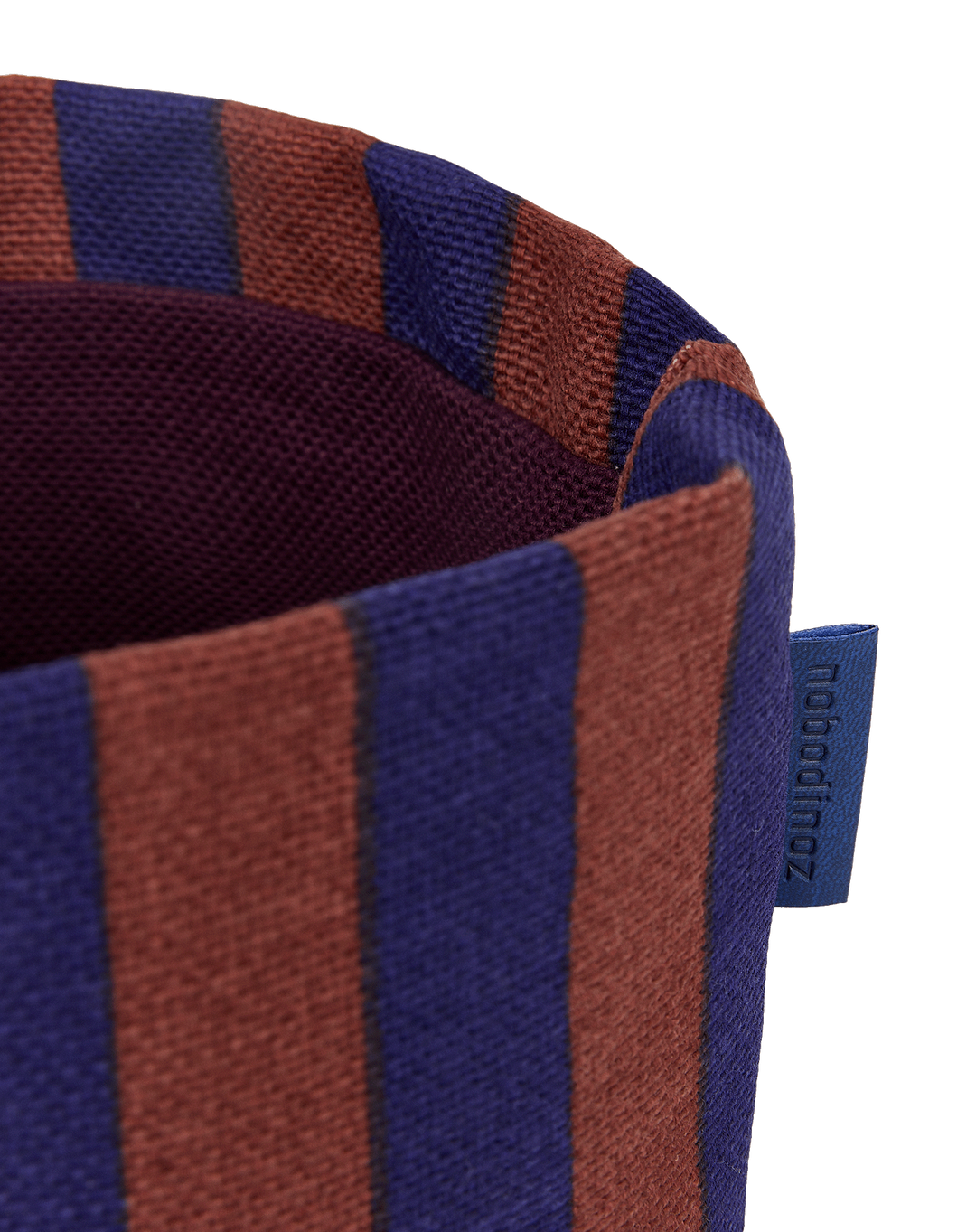 Nobodinoz Mini Storage Basket in Maroon Ink Stripes