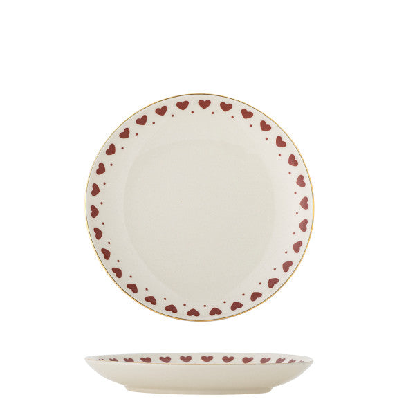 Jolly Heart Stoneware Plate Small