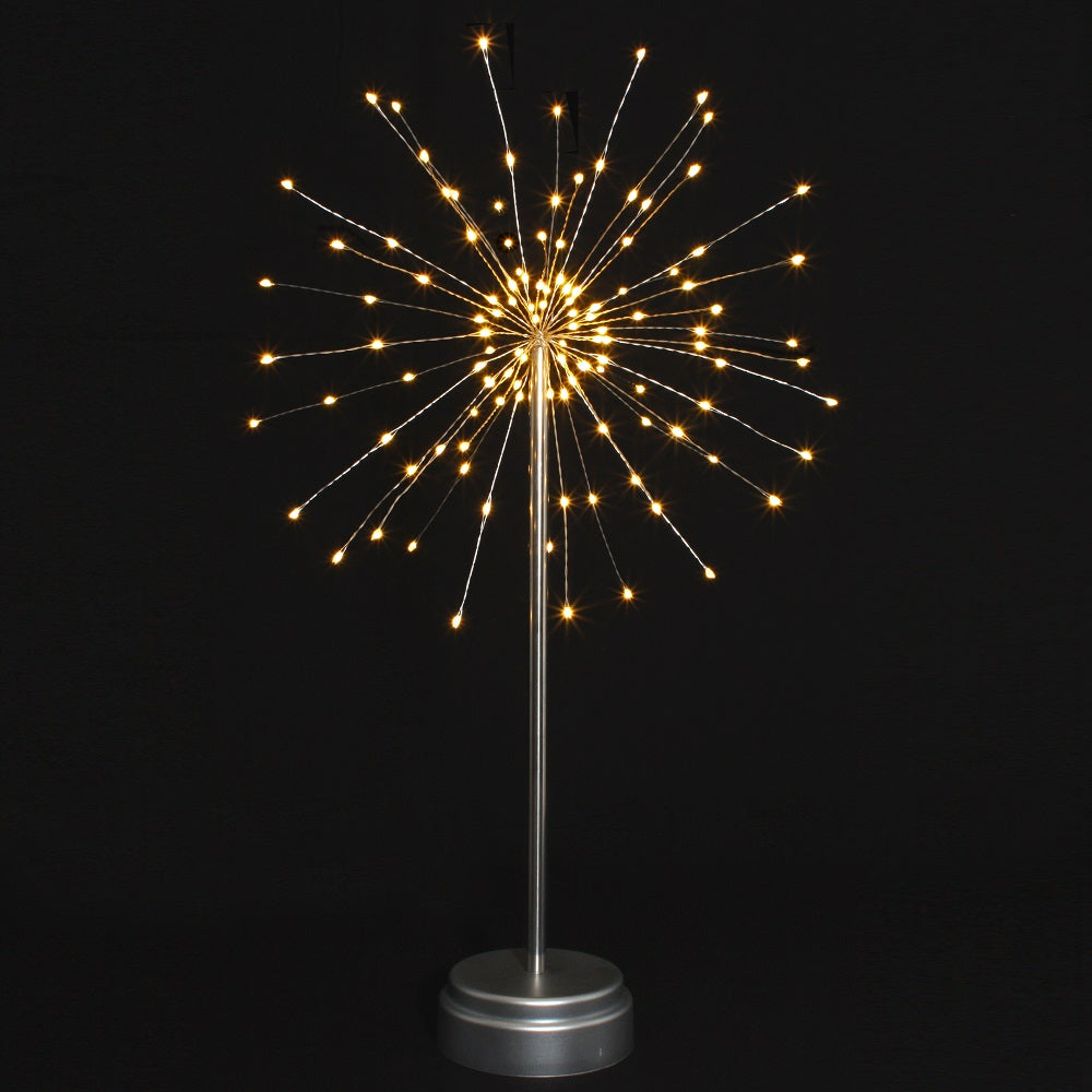 Mini Table Starburst LED Light in Silver 28cm