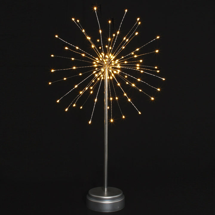 Mini Table Starburst LED Light in Silver 28cm