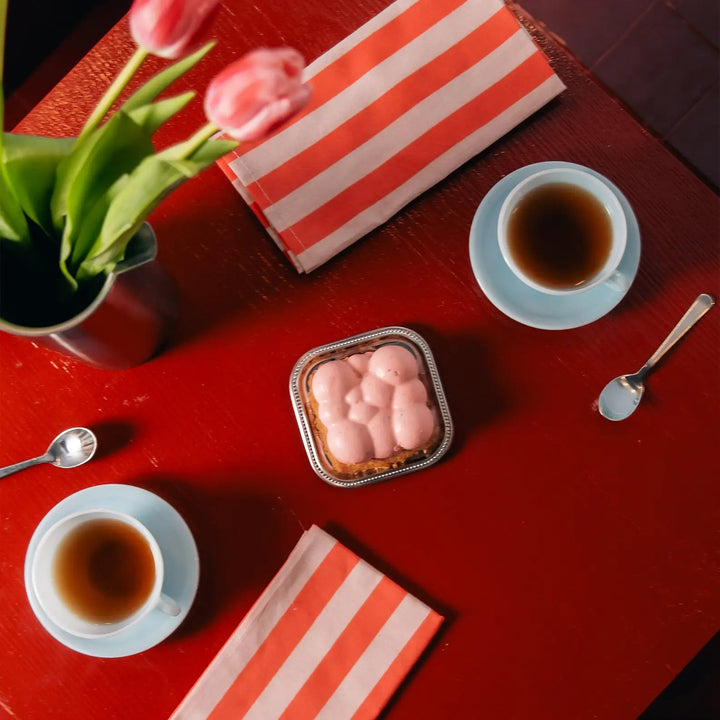 Nododinoz Set of 2 Table Napkins in Red Stripes