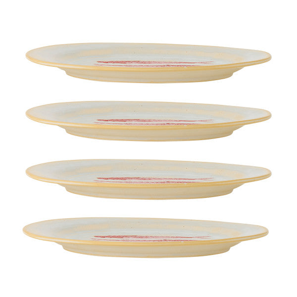 Set of 4 Stoneware Hadden Plate Red Fish