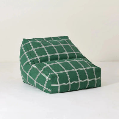 Vibes Armchair Beanbag Green White Windowpane - PRE OREDR