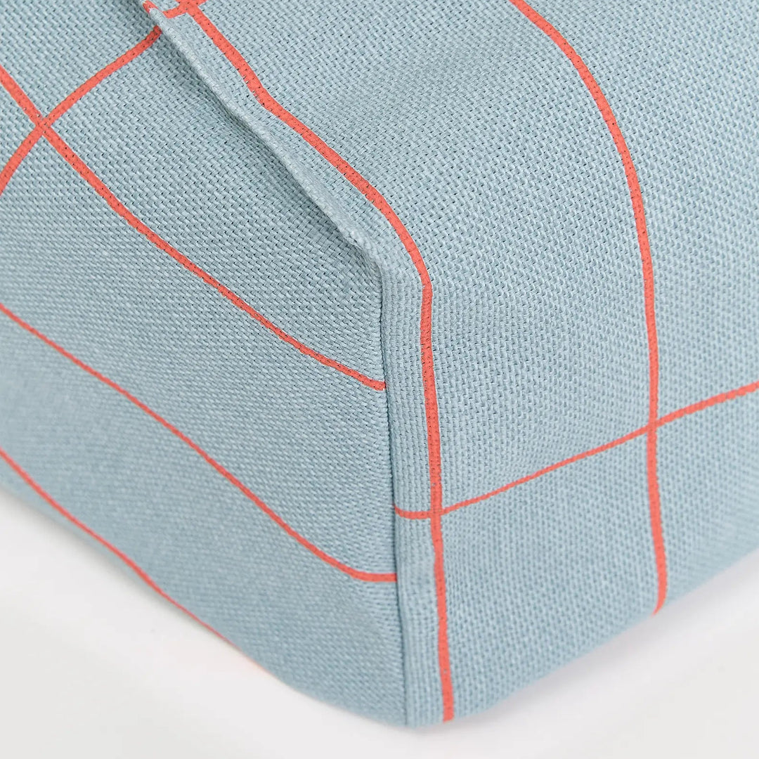 Vibes Kids Armchair Beanbag Blue Red Grid by Nobodinoz