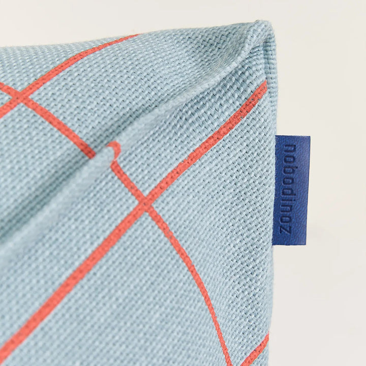 Vibes Kids Armchair Beanbag Blue Red Grid by Nobodinoz