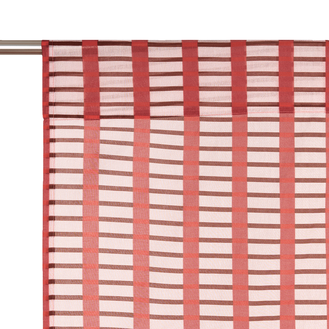 Nododinoz Wendy Sheer Voile Curtain in Red Brown Mosaic