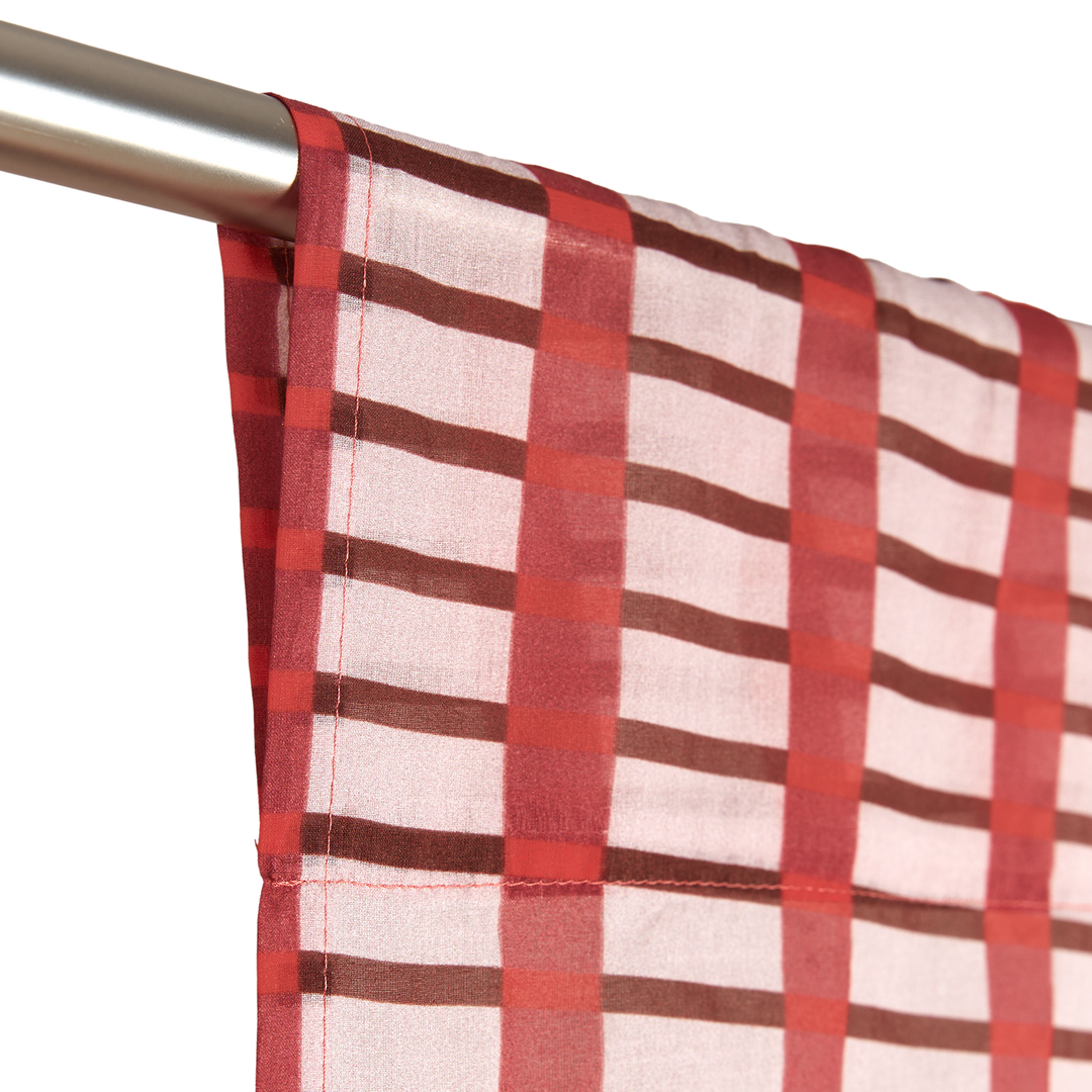 Nododinoz Wendy Sheer Voile Curtain in Red Brown Mosaic
