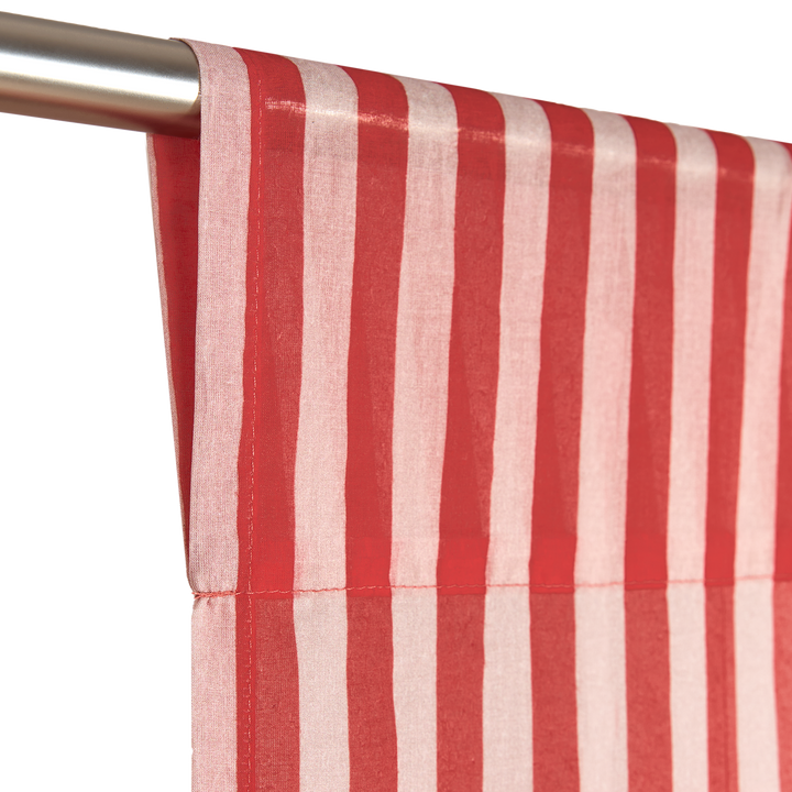 Nododinoz Wendy Sheer Voile Curtain in Red Stripes