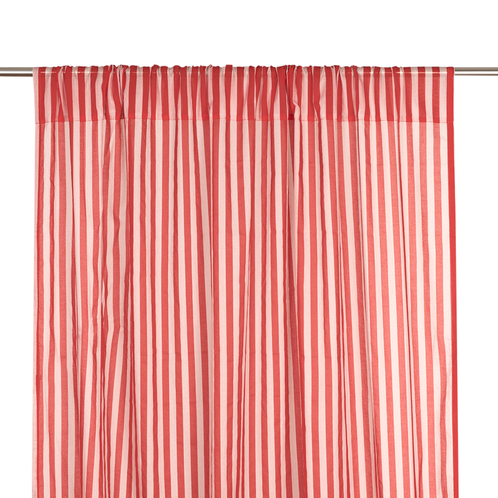 Nododinoz Wendy Sheer Voile Curtain in Red Stripes