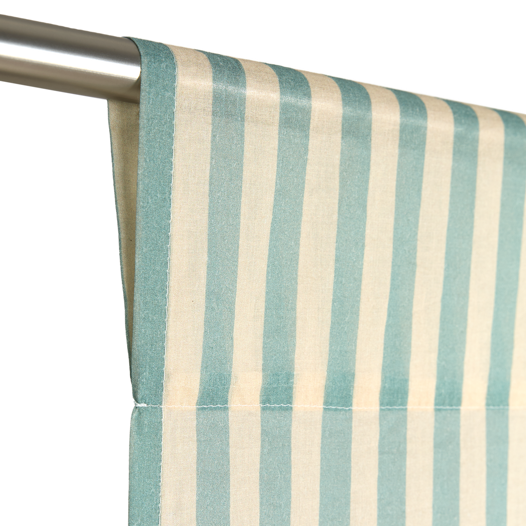 Nododinoz Wendy Sheer Voile Curtain in Turquoise Stripes