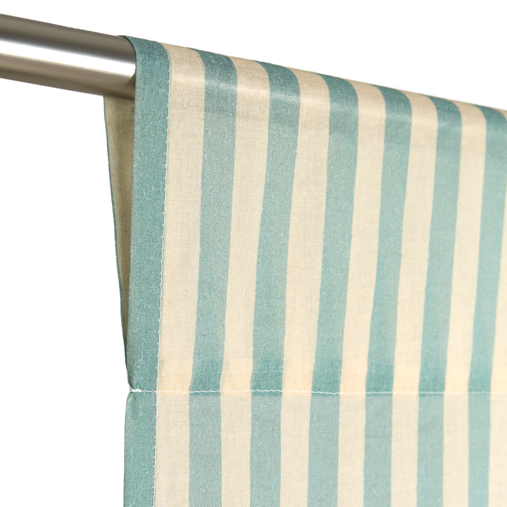 Nododinoz Wendy Sheer Voile Curtain in Turquoise Stripes