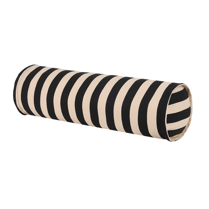 Nobodinoz Vibes Cylinder Cushion Black Sand Stripes