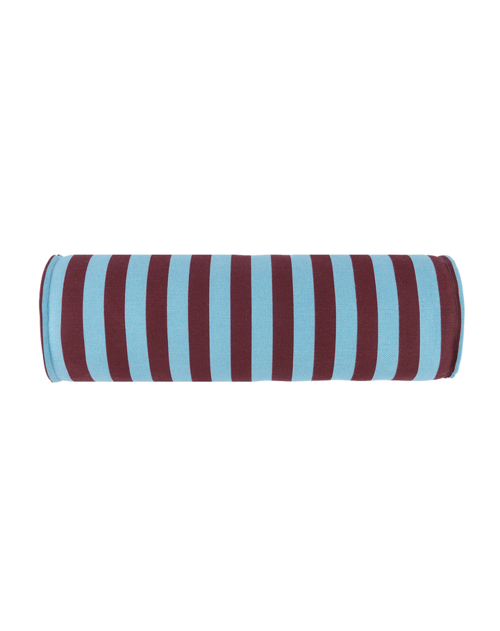 Nobodinoz Vibes Cylinder Cushion Burgundy Blue Stripes