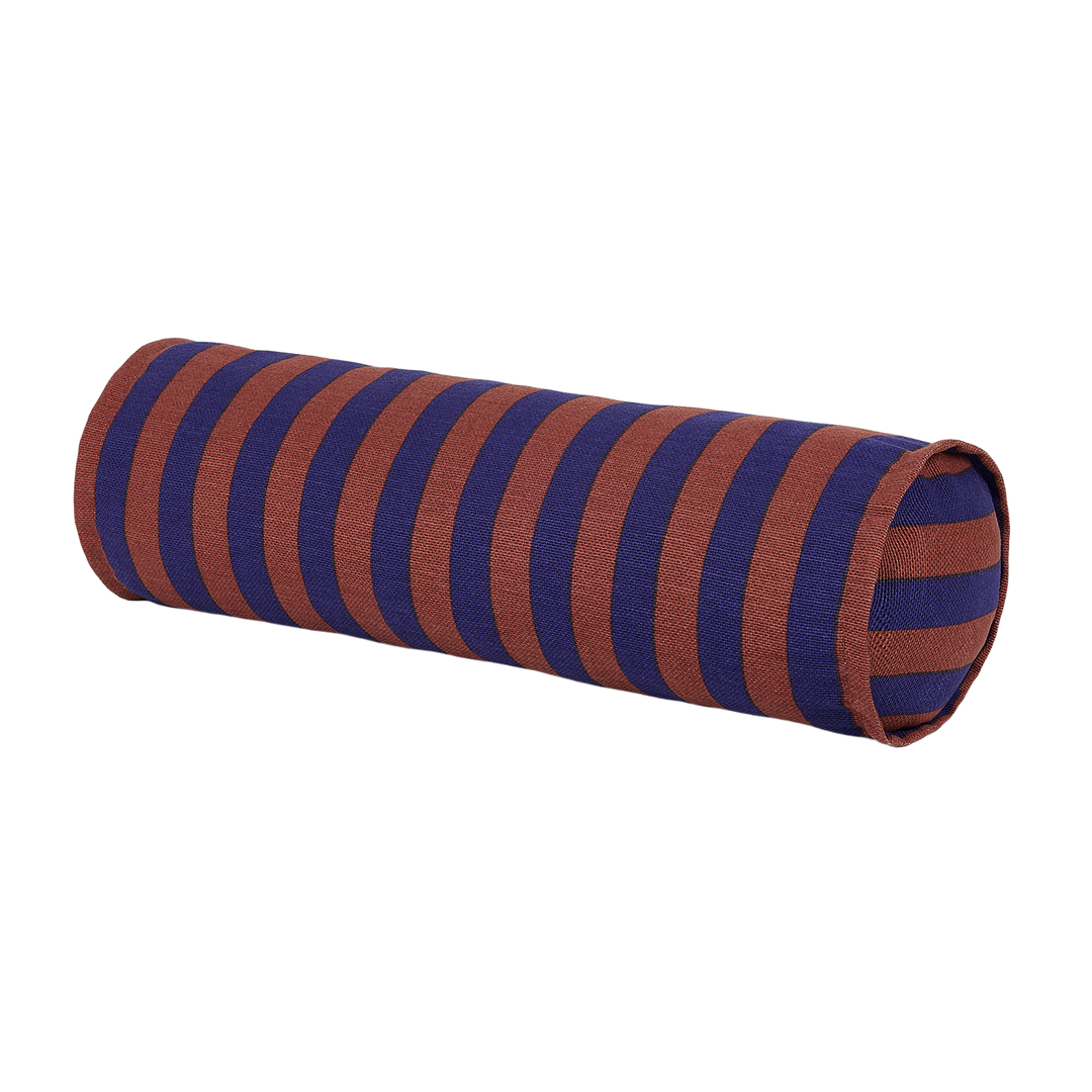 Nobodinoz Vibes Cylinder Cushion Maroon Ink Stripes