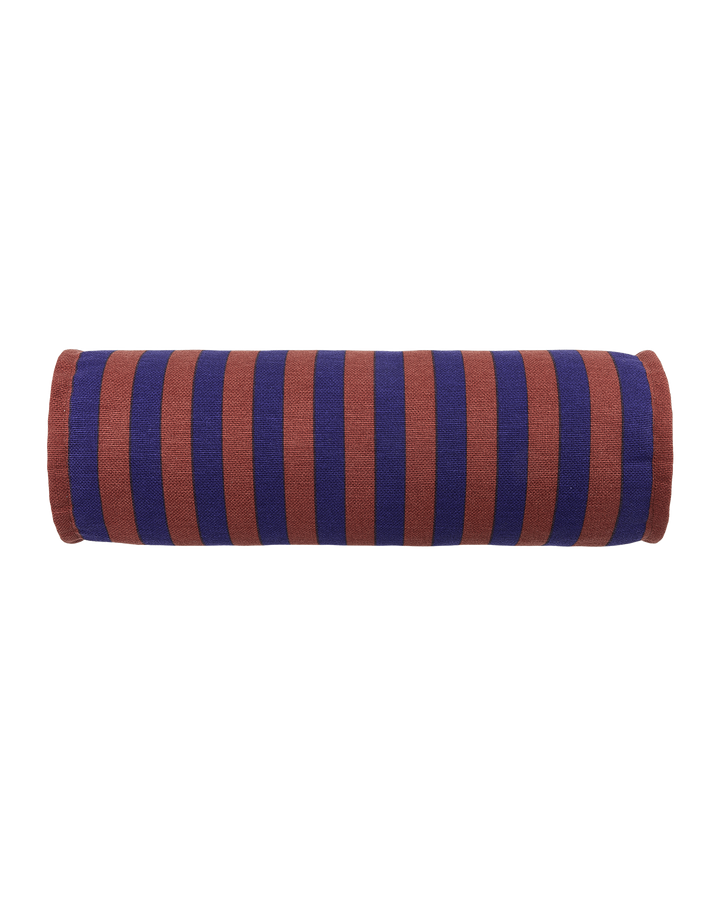 Nobodinoz Vibes Cylinder Cushion Maroon Ink Stripes