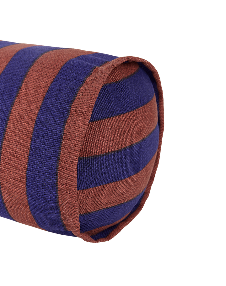 Nobodinoz Vibes Cylinder Cushion Maroon Ink Stripes