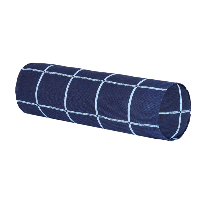 Nobodinoz Vibes Cylinder Cushion Blue Windowpane