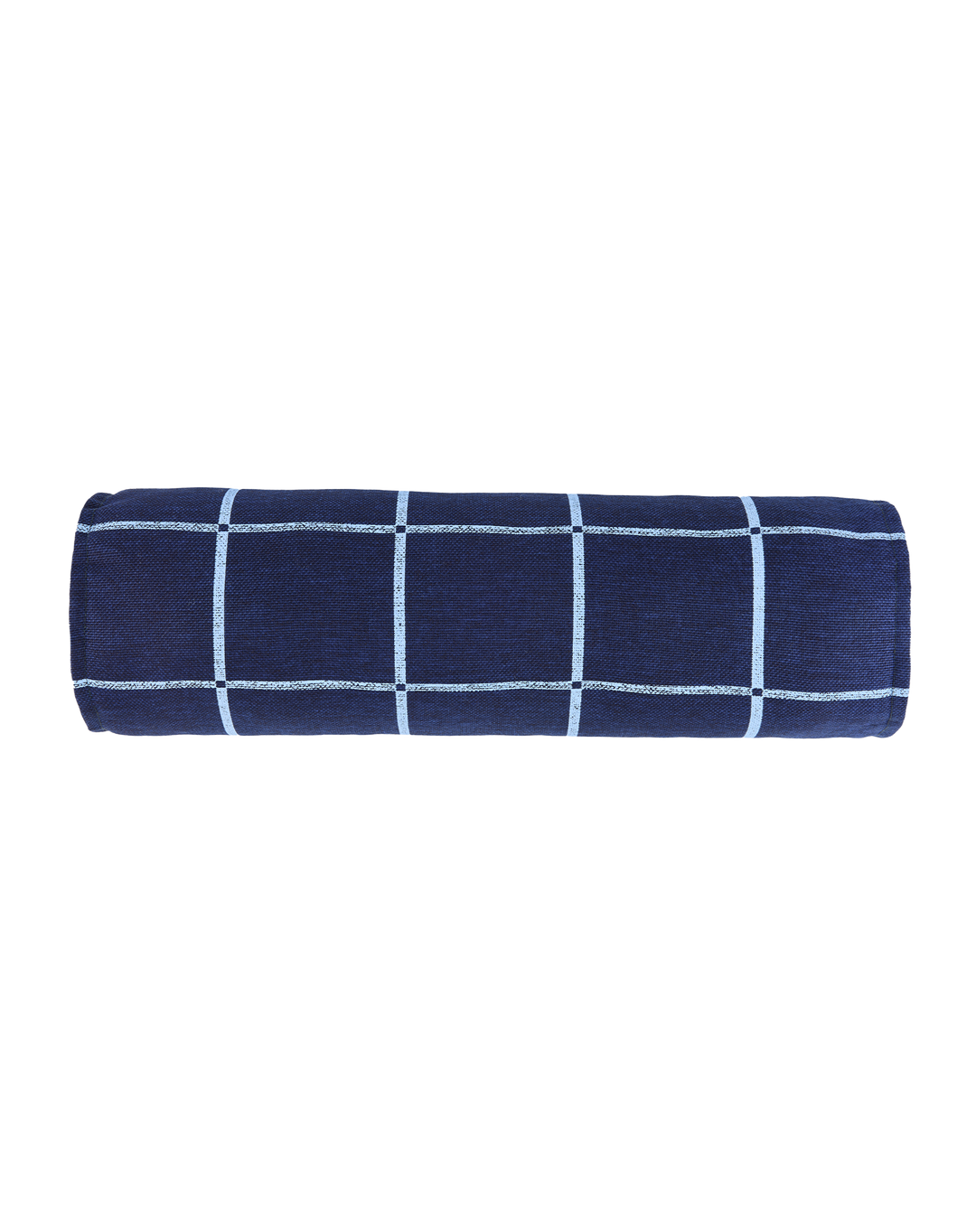 Nobodinoz Vibes Cylinder Cushion Blue Windowpane
