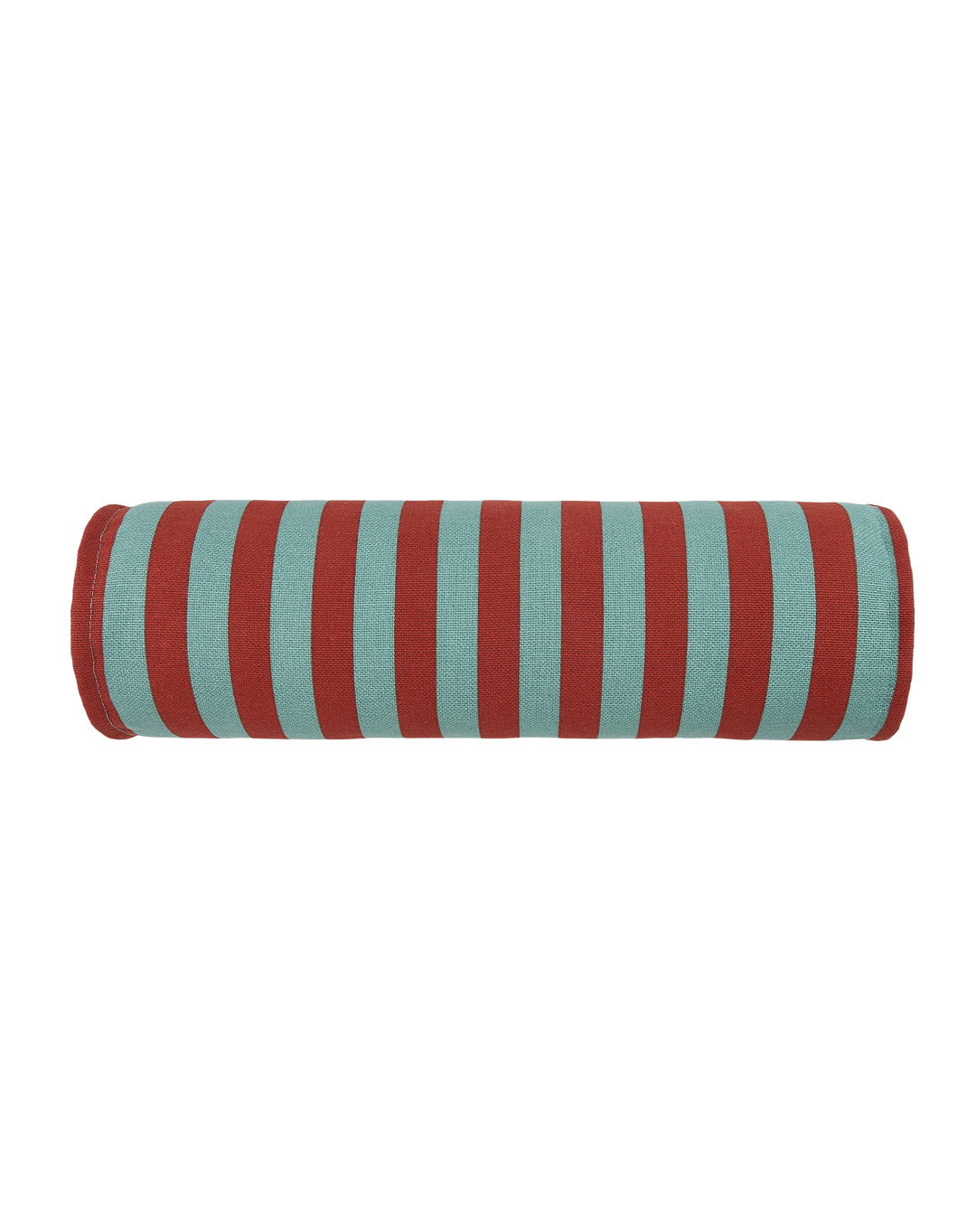 Nobodinoz Vibes Cylinder Cushion Red Teal Green Stripes